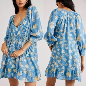 Free People Blue Camilla Mini Dress